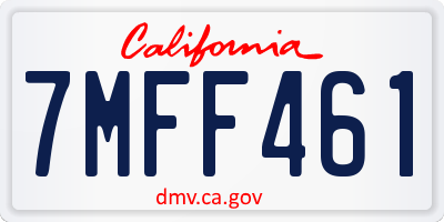 CA license plate 7MFF461
