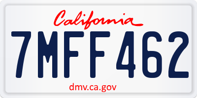 CA license plate 7MFF462