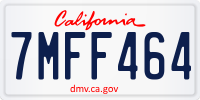 CA license plate 7MFF464