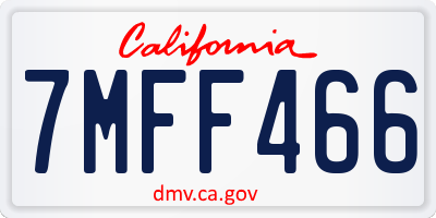 CA license plate 7MFF466
