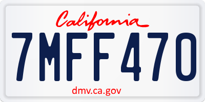 CA license plate 7MFF470