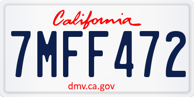 CA license plate 7MFF472