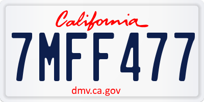 CA license plate 7MFF477