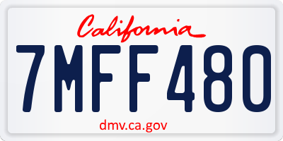 CA license plate 7MFF480