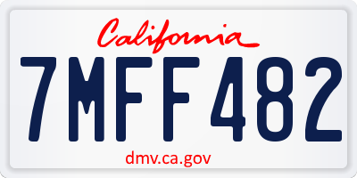 CA license plate 7MFF482
