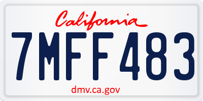 CA license plate 7MFF483