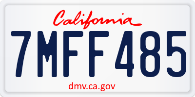 CA license plate 7MFF485
