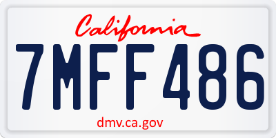 CA license plate 7MFF486