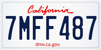 CA license plate 7MFF487