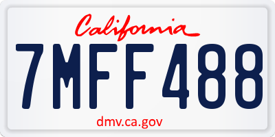 CA license plate 7MFF488