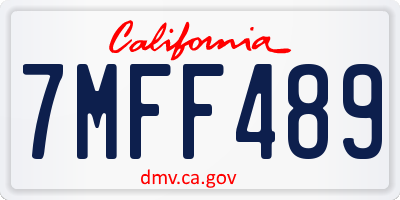 CA license plate 7MFF489
