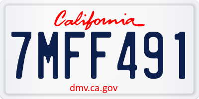 CA license plate 7MFF491