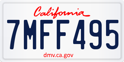 CA license plate 7MFF495