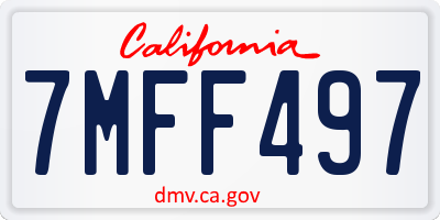 CA license plate 7MFF497
