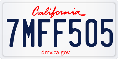 CA license plate 7MFF505