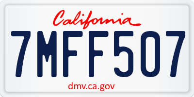 CA license plate 7MFF507
