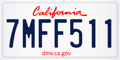 CA license plate 7MFF511