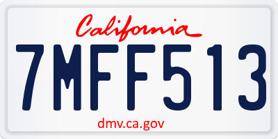 CA license plate 7MFF513