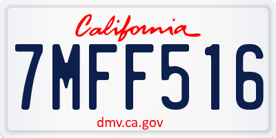 CA license plate 7MFF516
