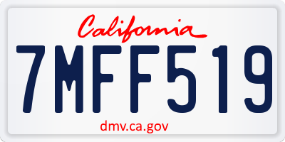 CA license plate 7MFF519