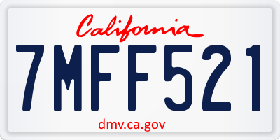 CA license plate 7MFF521