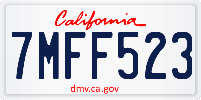 CA license plate 7MFF523