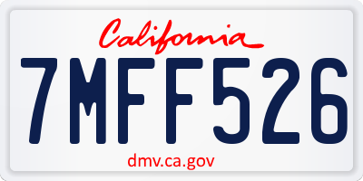 CA license plate 7MFF526
