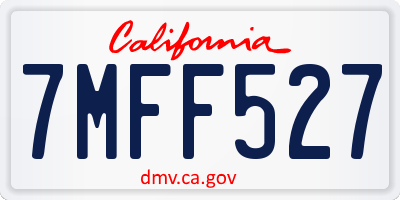 CA license plate 7MFF527