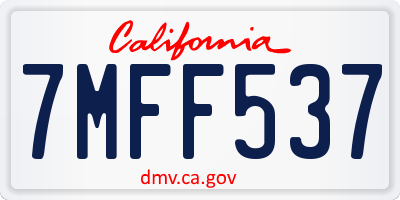 CA license plate 7MFF537