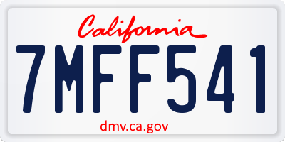 CA license plate 7MFF541