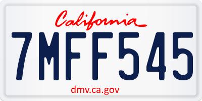CA license plate 7MFF545