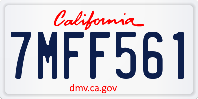 CA license plate 7MFF561