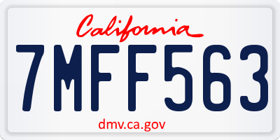 CA license plate 7MFF563
