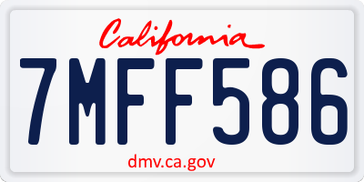 CA license plate 7MFF586