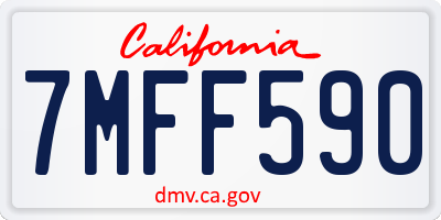 CA license plate 7MFF590