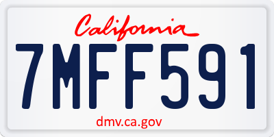 CA license plate 7MFF591