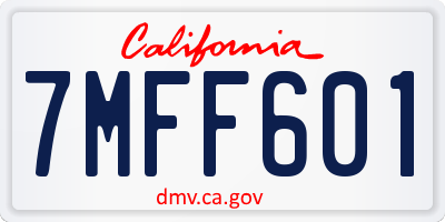 CA license plate 7MFF601