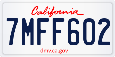 CA license plate 7MFF602