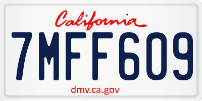 CA license plate 7MFF609