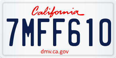CA license plate 7MFF610