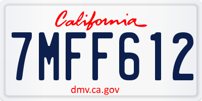 CA license plate 7MFF612