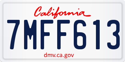 CA license plate 7MFF613