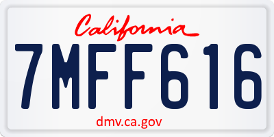CA license plate 7MFF616