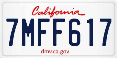 CA license plate 7MFF617