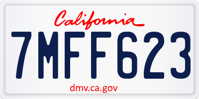 CA license plate 7MFF623