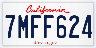 CA license plate 7MFF624
