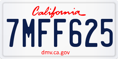 CA license plate 7MFF625