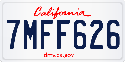 CA license plate 7MFF626