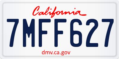 CA license plate 7MFF627