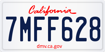 CA license plate 7MFF628